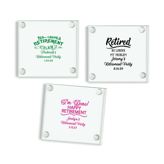 Yes I Have A Retirement Plan Personalized Glass Coaster (Set of 24)