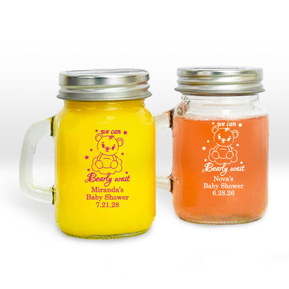 We Can Bearly Wait Personalized Mini Mason Jar (Set of 24)