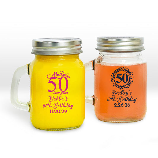 Making 50 Looks Good Personalized Mini Mason Jar (Set of 24)