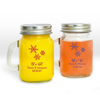 Snowflakes Personalized Mini Mason Jar (Set of 24)