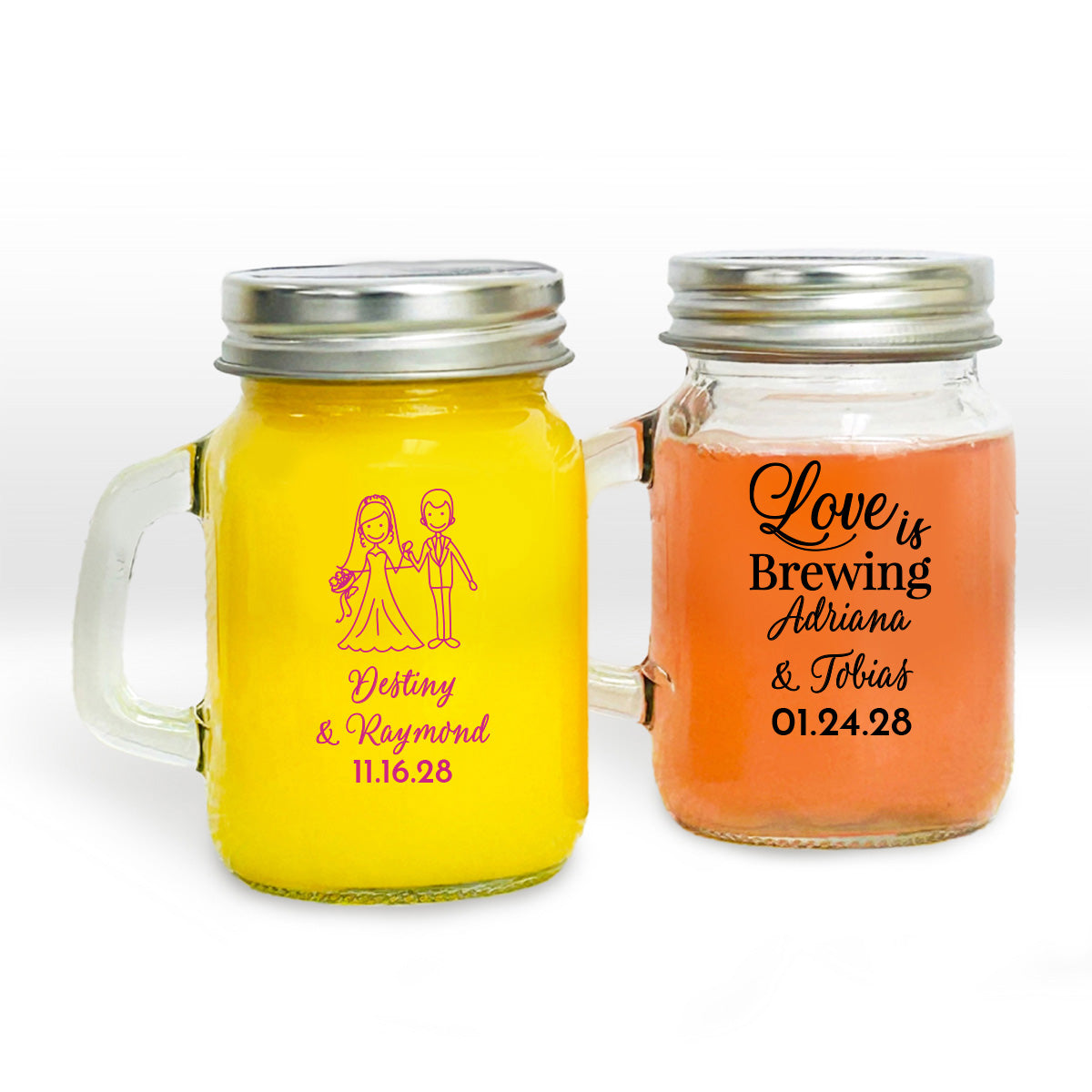 Wedding Personalized Mini Mason Jar (Set of 24)