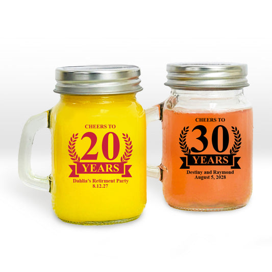 Cheers To 20 Years Personalized Mini Mason Jar (Set of 24)