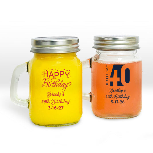 Brooke’s 40th Birthday Personalized Mini Mason Jar (Set of 24)