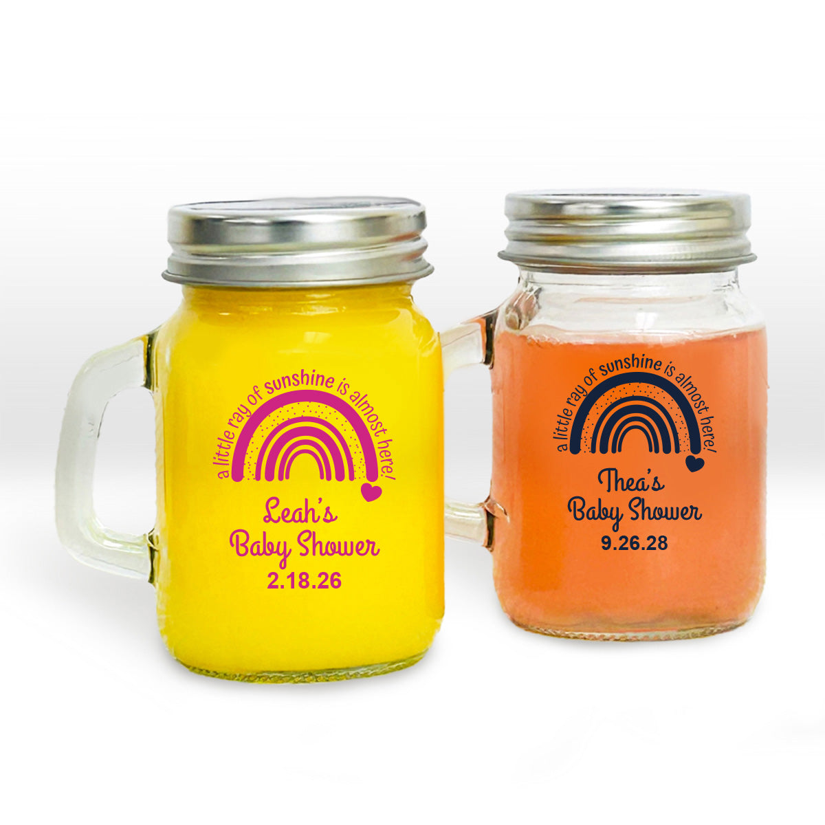 Leah’s Baby Shower Personalized Mini Mason Jar (Set of 24)