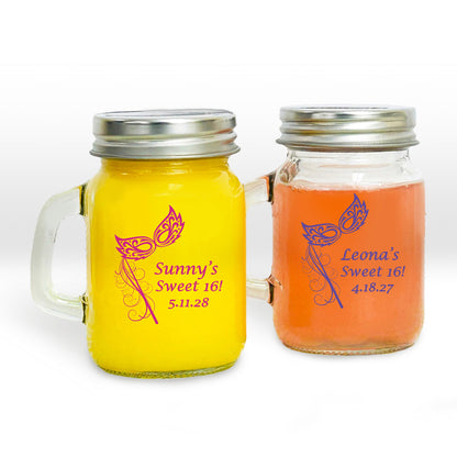 Masquerade Mask Personalized Mini Mason Jar (Set of 24)