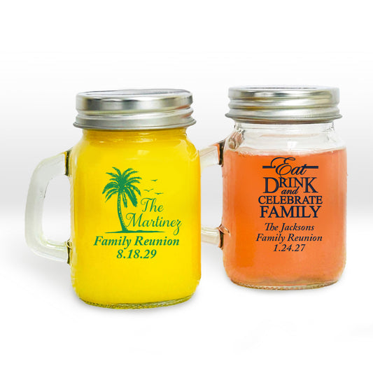 Eat Drink And Celebrate Family Personalized Mini Mason Jar (Set of 24)