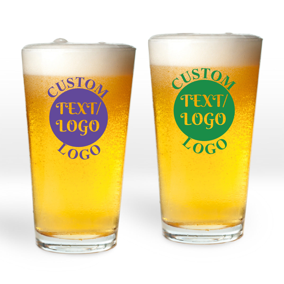 Your Text or Logo Personalized Pint Glass (Set of 24)