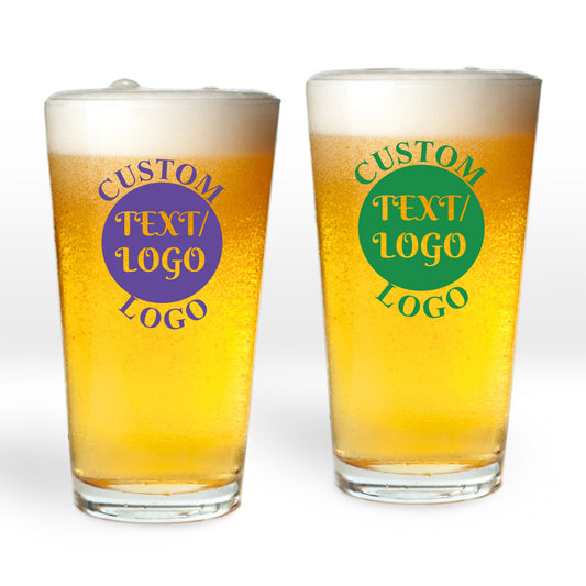 Your Text or Logo Personalized Pint Glass (Set of 24)