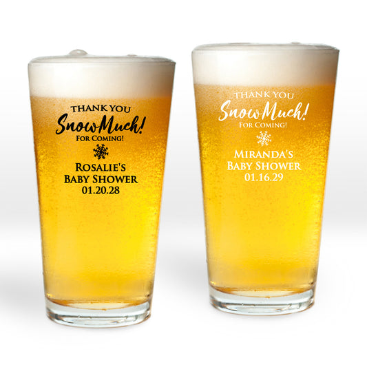 Thank You SnowMuch Personalized Pint Glass (Set of 24)