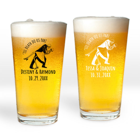 Till Death Do Us Part Personalized Pint Glass (Set of 24)