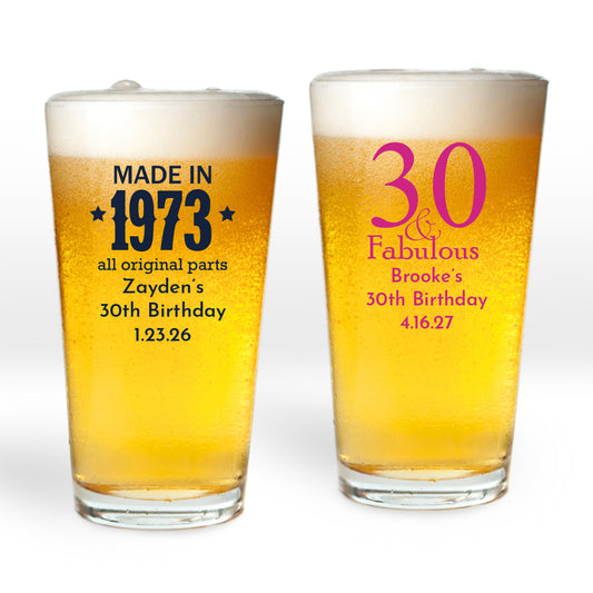 Made In 1973 Personalized Pint Glass (Set of 24)