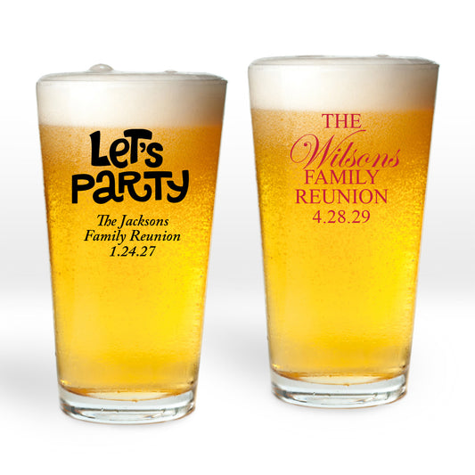 Let’s Party Personalized Pint Glass (Set of 24)
