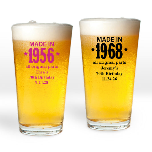 Made In 1956 Personalized Pint Glass (Set of 24)