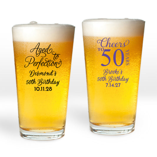 Aged To Perfection Personalized Pint Glass (Set of 24)