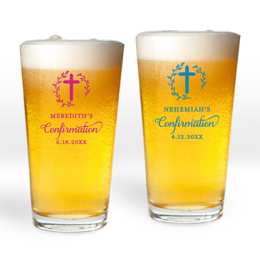 Nehemia’s Confirmation Personalized Pint Glass (Set of 24)