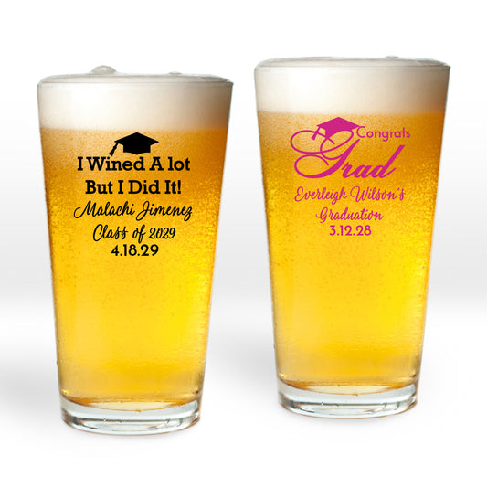 I Wined A Lot But I Did It Personalized Pint Glass (Set of 24)