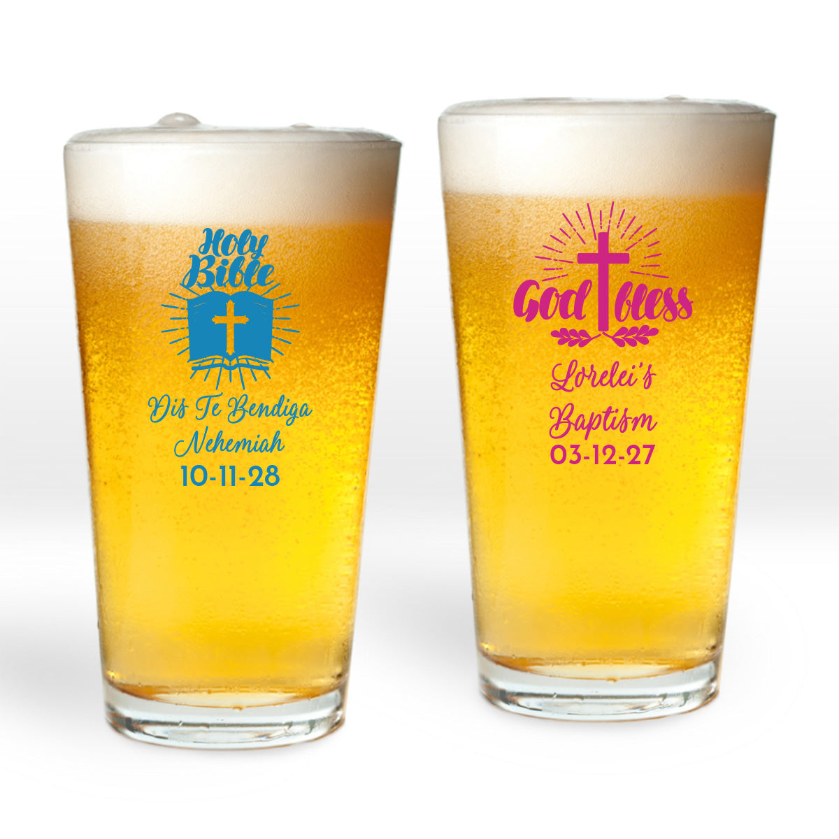 God Bless Personalized Pint Glass (Set of 24)