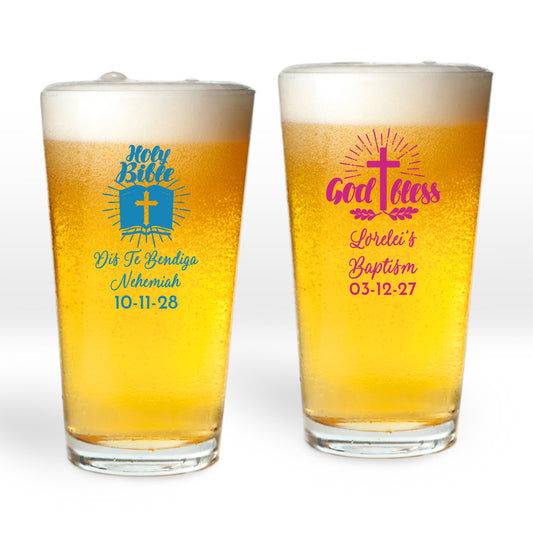 God Bless Personalized Pint Glass