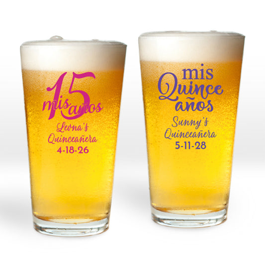 Quinceañera Personalized Pint Glass (Set of 24)