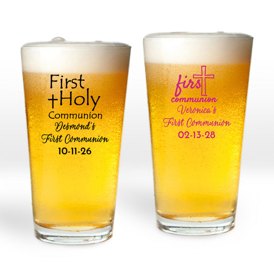 First Communion Personalized Pint Glass