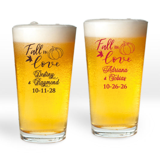 Fall In Love Personalized Pint Glass (Set of 24)