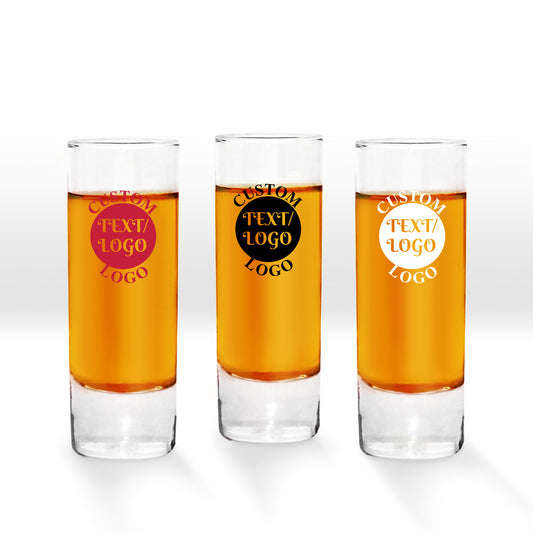 Your Text Or Logo Personalized Tall Shot Glass (Set of 24)