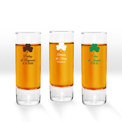 Irish Shamrock Personalized Tall Shot Glass (Set of 24)