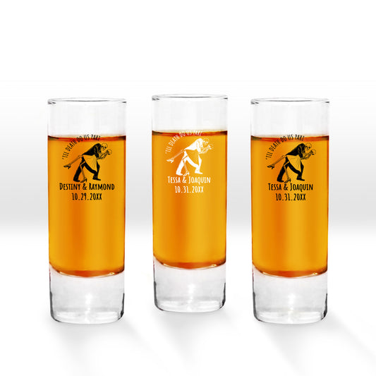 Till Death Do Us Part Personalized Tall Shot Glass (Set of 24)