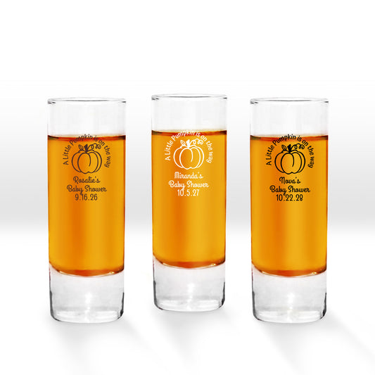 A Little Pumpkin Is On The Way Personalized Tall Shot Glass (Set of 24)