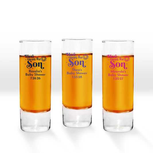 Here Comes The Son Personalized Tall Shot Glass (Set of 24)