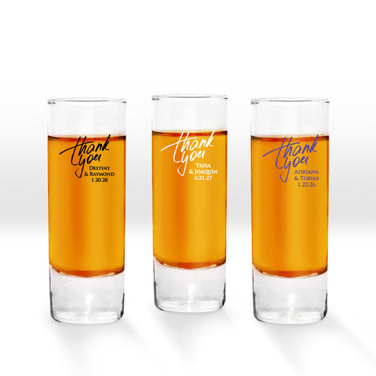 Thank You Personalized Tall Shot Glass (Set of 24)