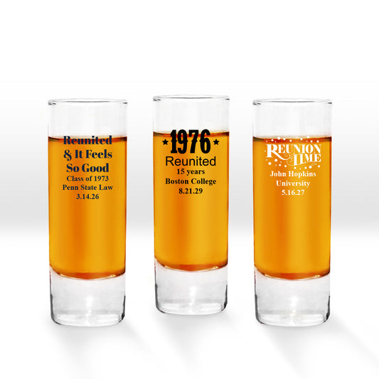 1976 Reunited Personalized Tall Shot Glass (Set of 24)