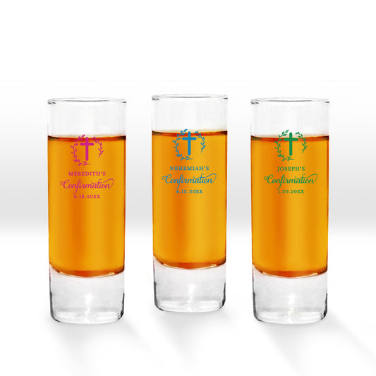 Joseph's Confirmation Personalized Tall Shot Glass (Set of 24)