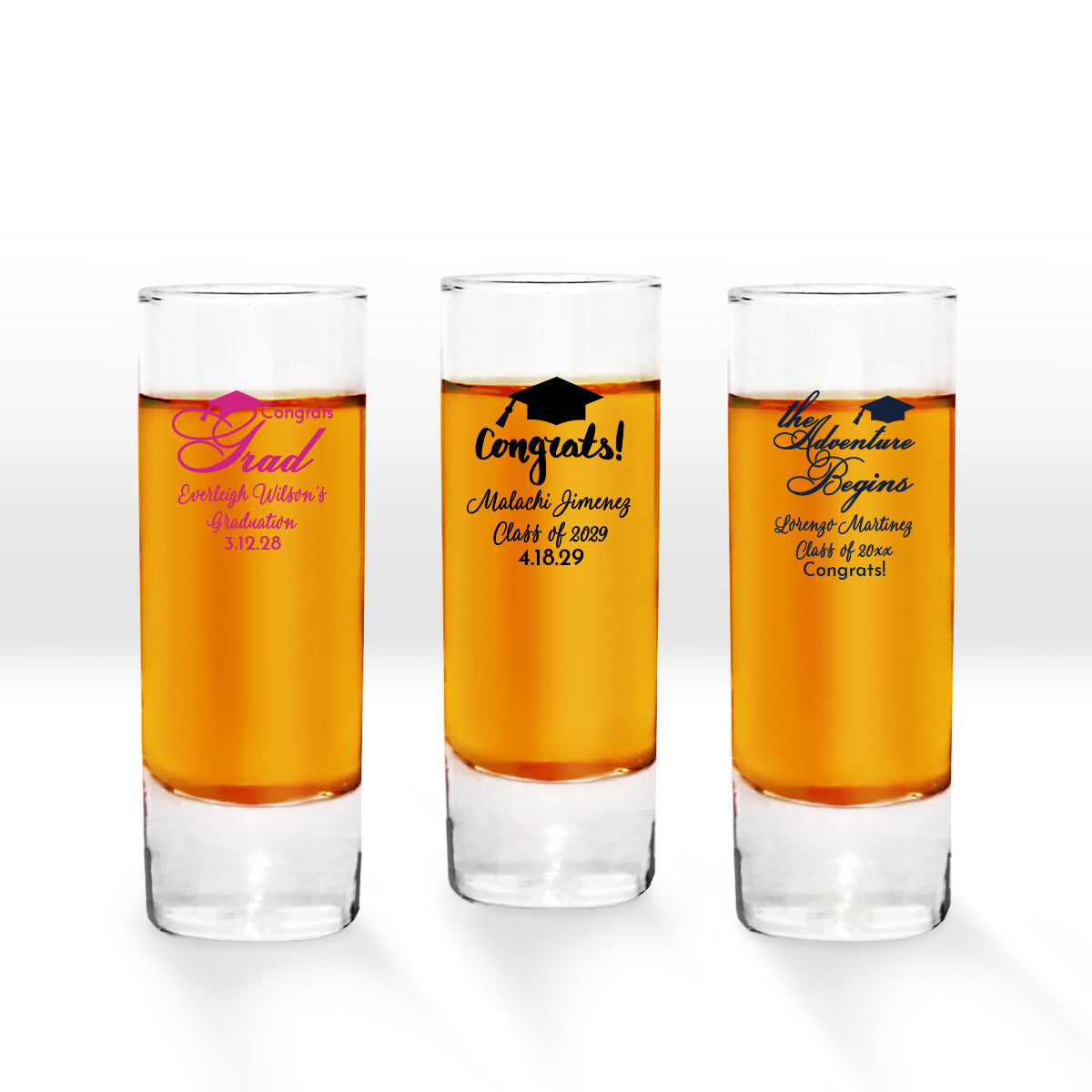 Graduation Personalized Tall Shot Glass (Set of 24)