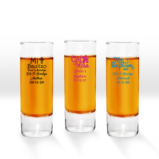 My Baptism Personalized Tall Shot Glass (Set of 24)