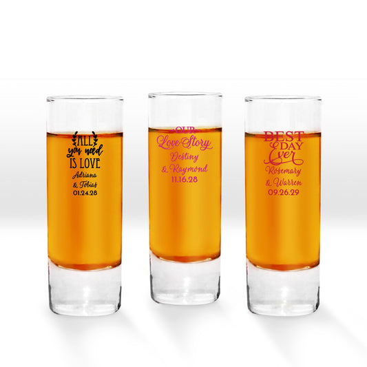 All You Need Is Love Personalized Tall Shot Glass (Set of 24)