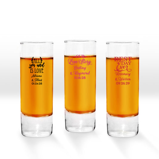 Wedding Personalized Tall Shot Glass (Set of 24)