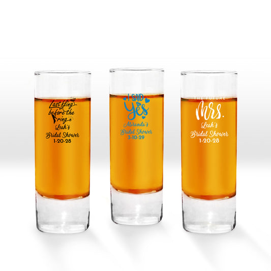 I Said Yes Personalized Tall Shot Glass (Set of 24)