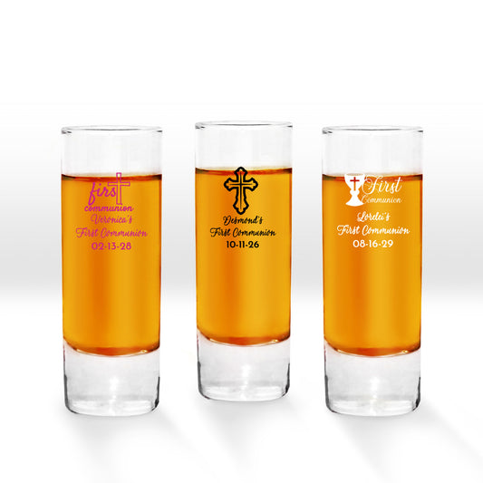 First Communion Personalized Tall Shot Glass (Set of 24)