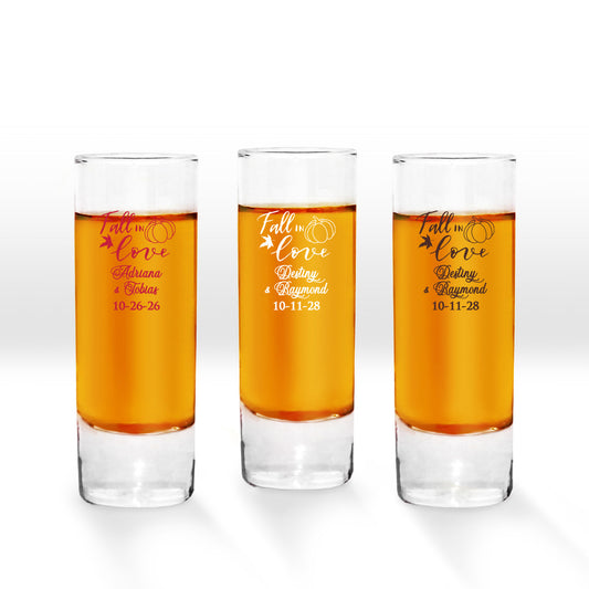 Fall In Love Personalized Tall Shot Glass (Set of 24)