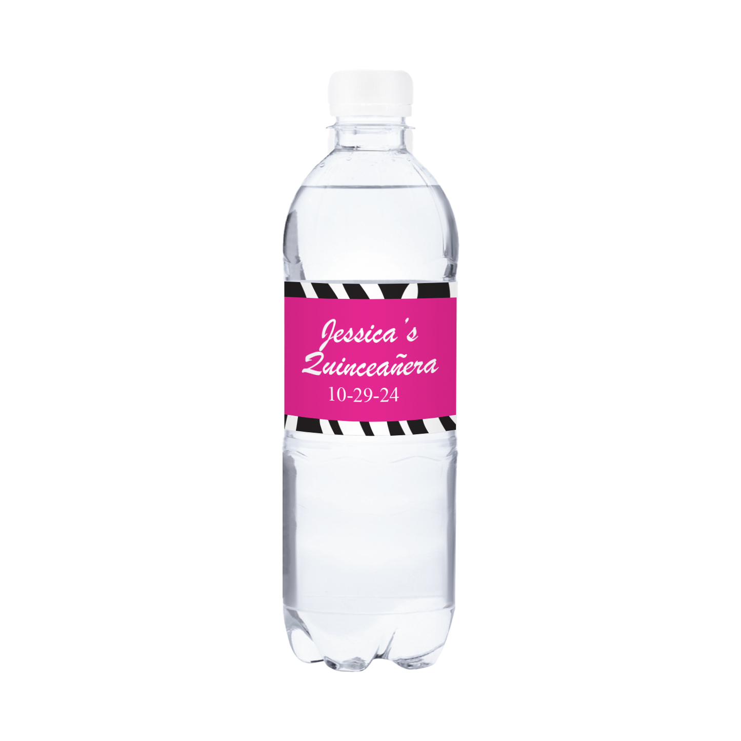 Quinceañera Party Waterproof Personalized Water Bottle Labels (set of 15)