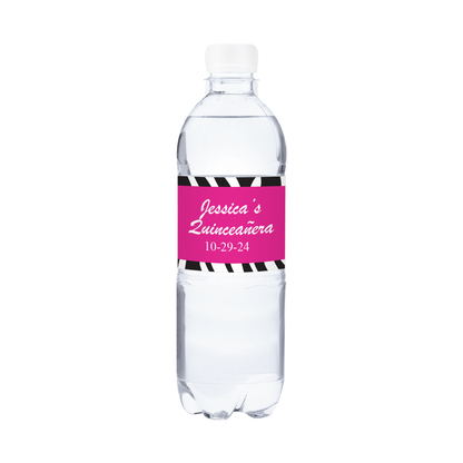 Quinceañera Party Waterproof Personalized Water Bottle Labels (set of 15)