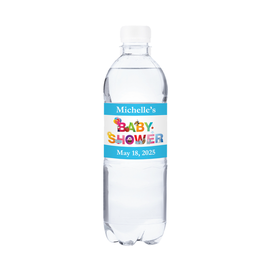 Baby Shower Waterproof Personalized Water Bottle Labels (set of 15)