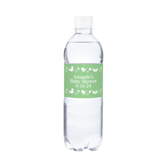 Baby Shower Waterproof Personalized Water Bottle Labels (set of 15)