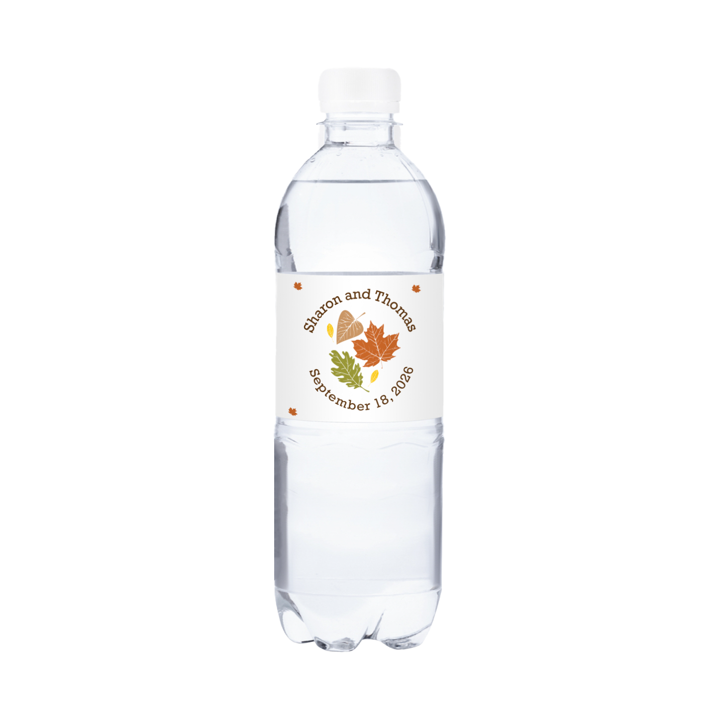 Autumn Leaf Wedding Waterproof Personalized Water Bottle Labels (set of 15)