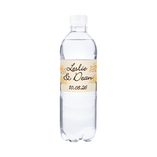 Autumn Wedding Waterproof Personalized Water Bottle Labels (set of 15)