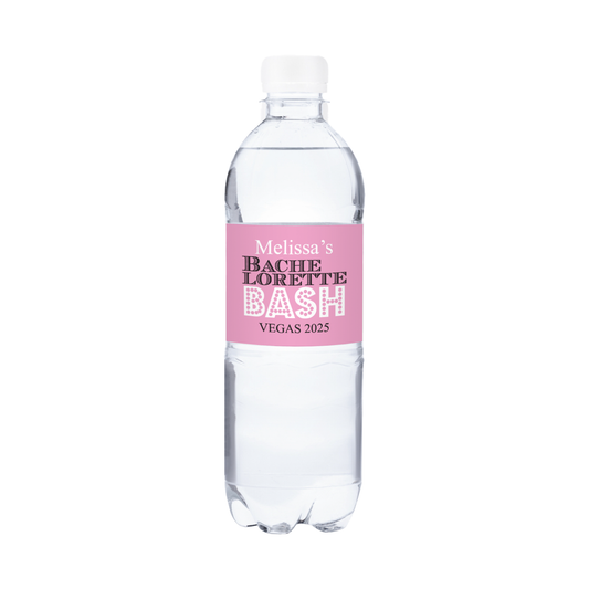 Bachelorette Bash Waterproof Personalized Water Bottle Labels (set of 15)