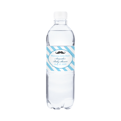 Welcome Little Man! Baby Shower Waterproof Personalized Water Bottle Labels (set of 15)