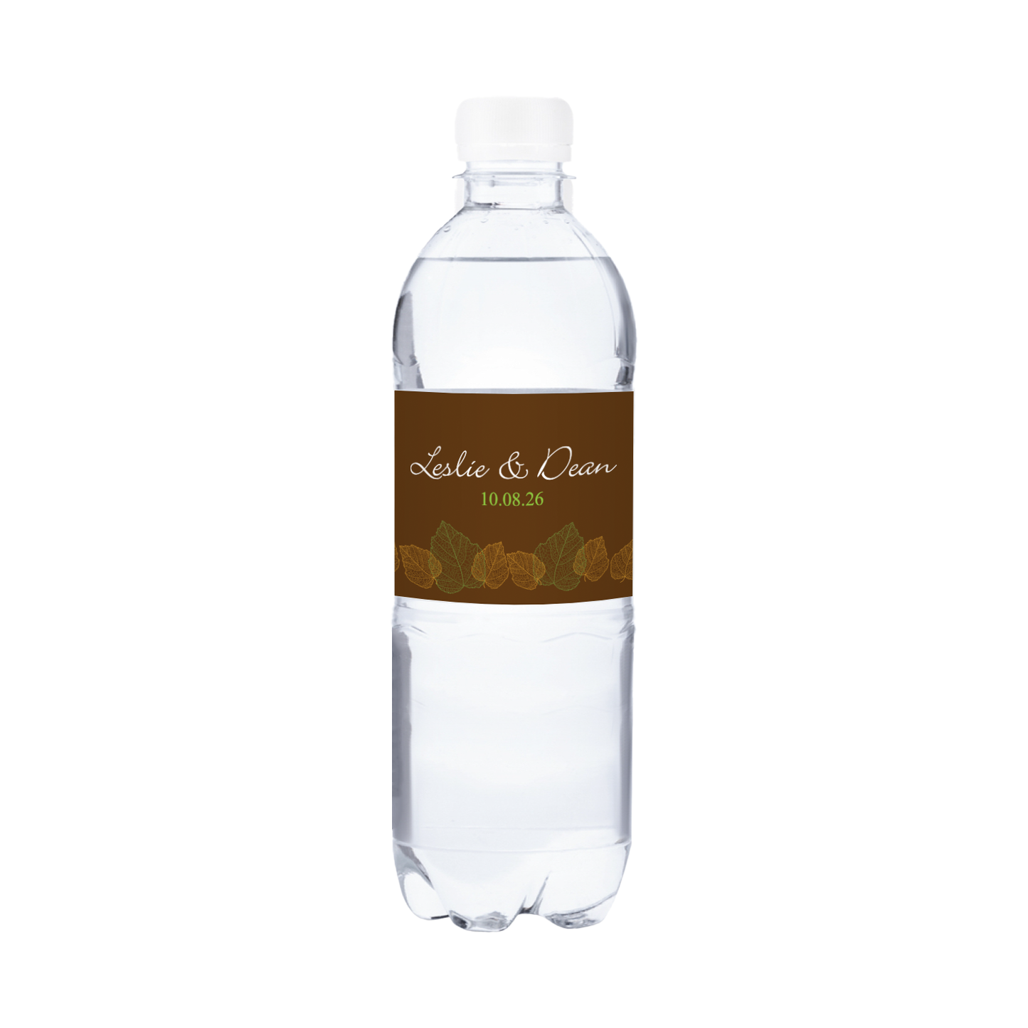 Autumn Leaves Wedding Waterproof Personalized Water Bottle Labels (set of 15)