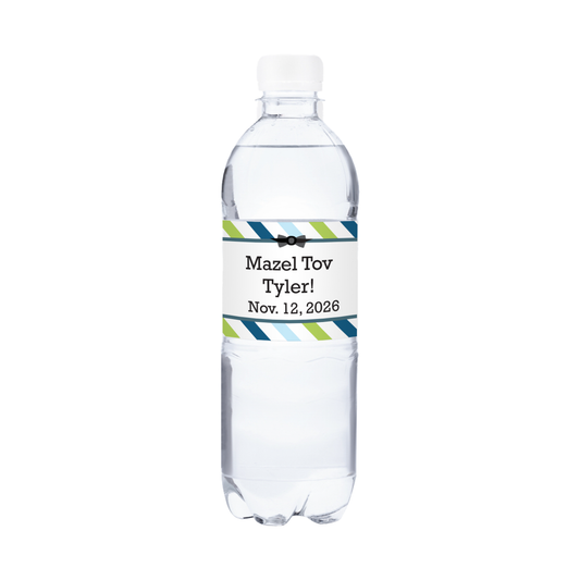 Mazel Tov Bar Mitzvah Waterproof Personalized Water Bottle Labels (set of 15)